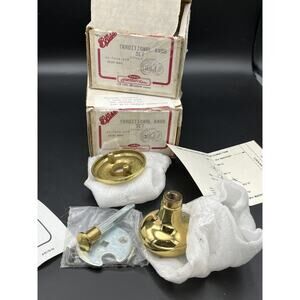 Vtg H.B. Ives Artisan Collection Single Dummy SOLID Brass Knobs W/Rose Lot Of 2